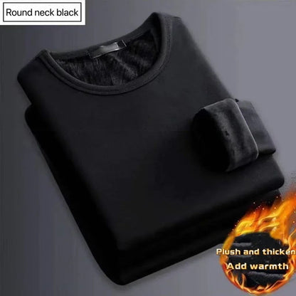 Fleece Lined Thermal Top For Men Long Sleeve Warm Undershirt 3