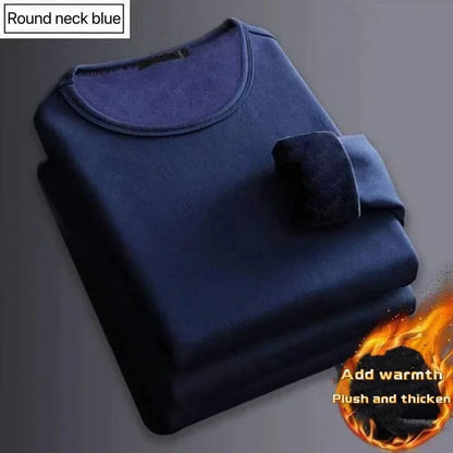 Fleece Lined Thermal Top For Men Long Sleeve Warm Undershirt 5