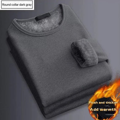 Fleece Lined Thermal Top For Men Long Sleeve Warm Undershirt 7