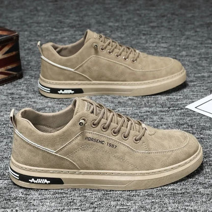 Breathable Mens Work Style Sneakers with Safety Board Shoe Design