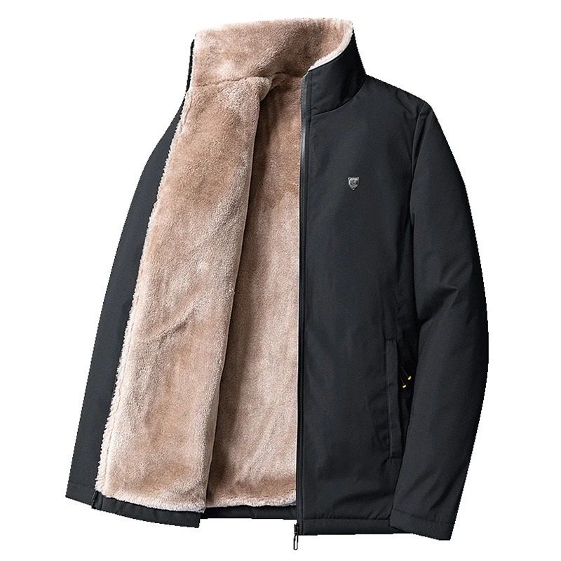 Windproof Fleece Winter Jacket for Men Casual Outdoor Coat