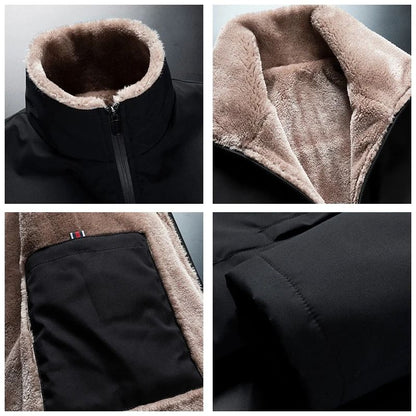Windproof Fleece Winter Jacket For Men Casual Outdoor Coat 5