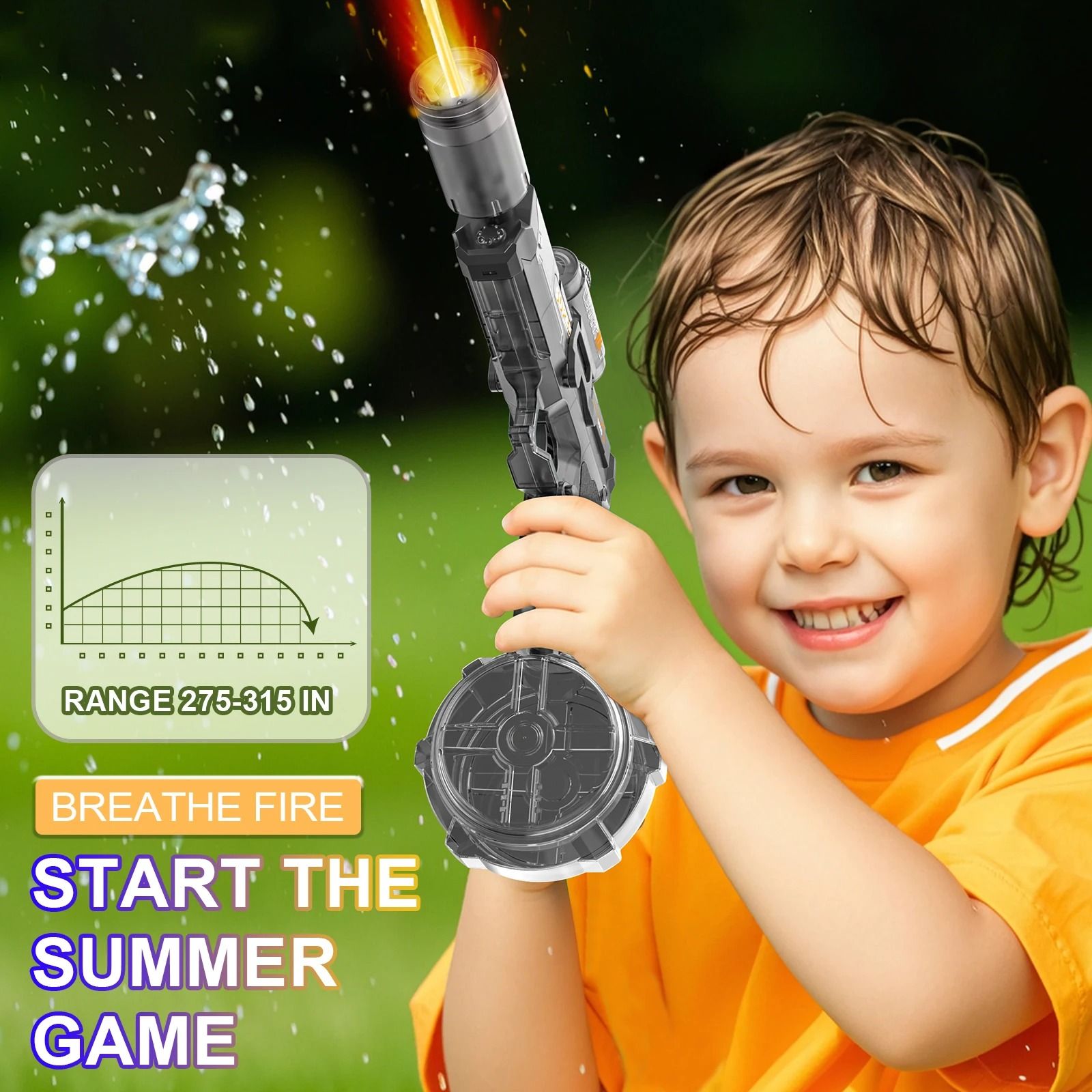 Electric Water Gun With Light And Flame Spray Effect 3