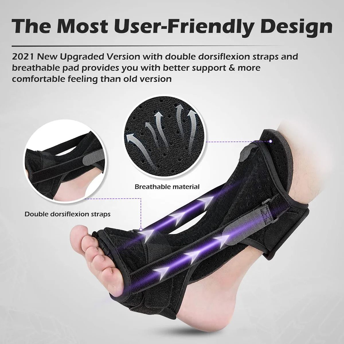 Adjustable Night Splint For Plantar Fasciitis And Achilles Tendon Relief 2