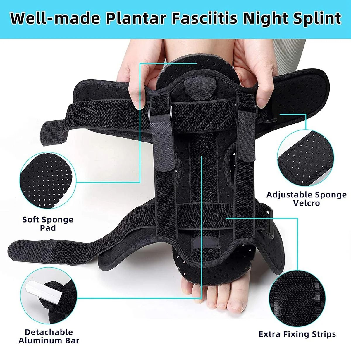 Adjustable Night Splint For Plantar Fasciitis And Achilles Tendon Relief 4