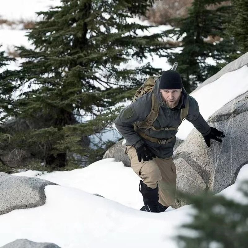 Mens Softshell Fleece Waterproof Jacket And Pants Set For Outdoor Activities 2