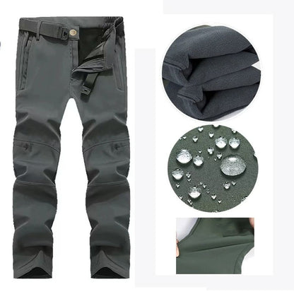 Mens Softshell Fleece Waterproof Jacket And Pants Set For Outdoor Activities 11