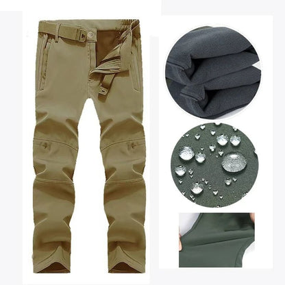Mens Softshell Fleece Waterproof Jacket And Pants Set For Outdoor Activities 13