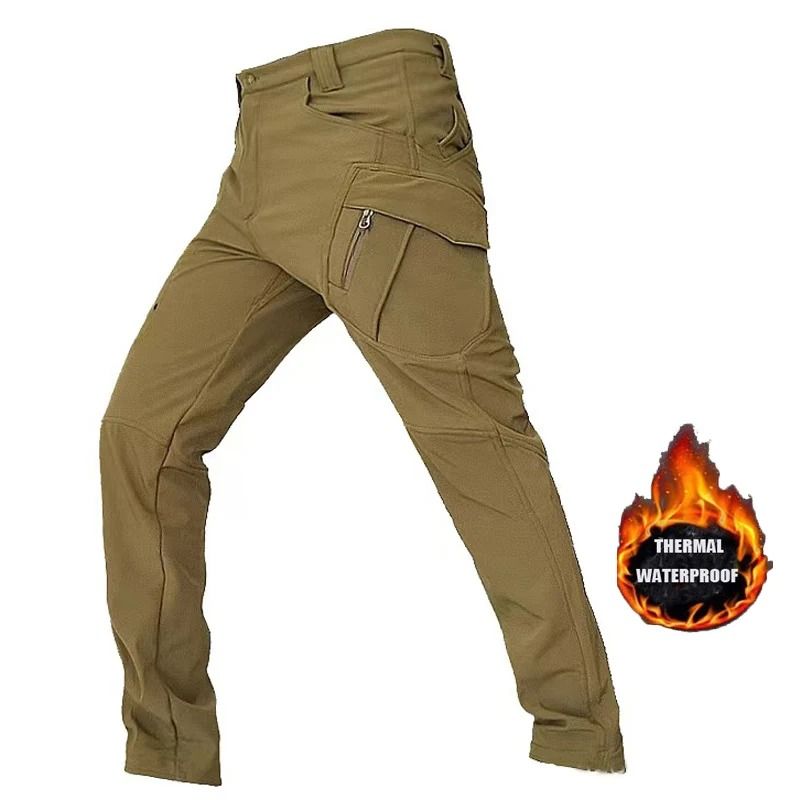 Mens Softshell Fleece Waterproof Jacket And Pants Set For Outdoor Activities 17