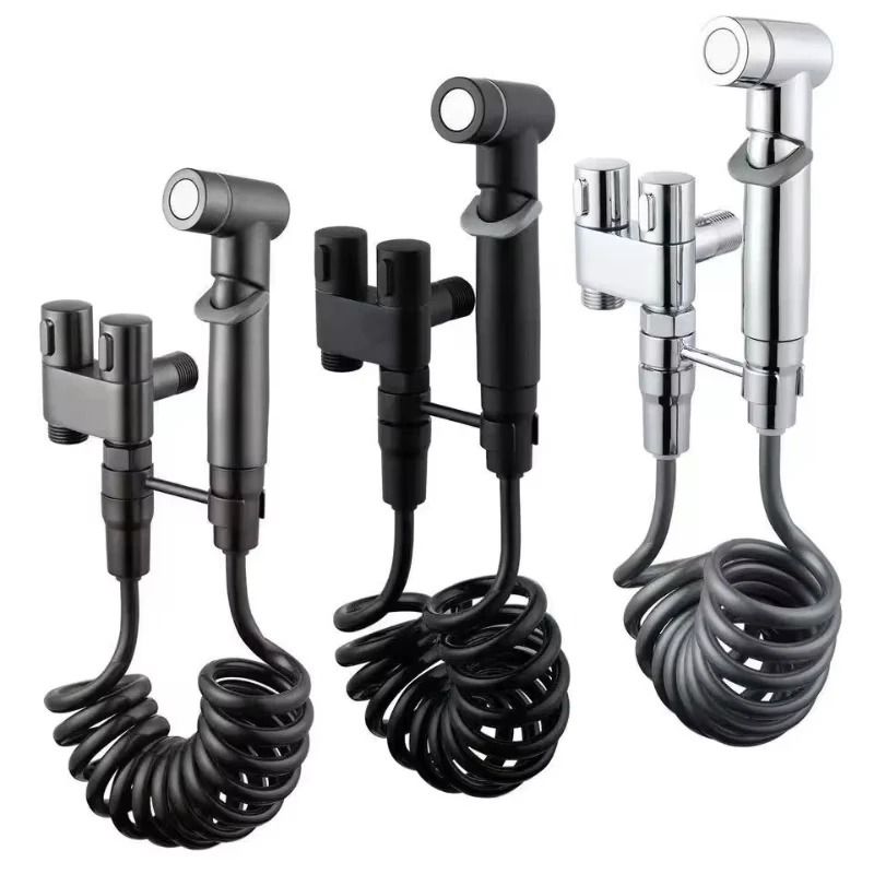 Handheld Bidet Toilet Sprayer Set with Adjustable Pressure and Dual Switch