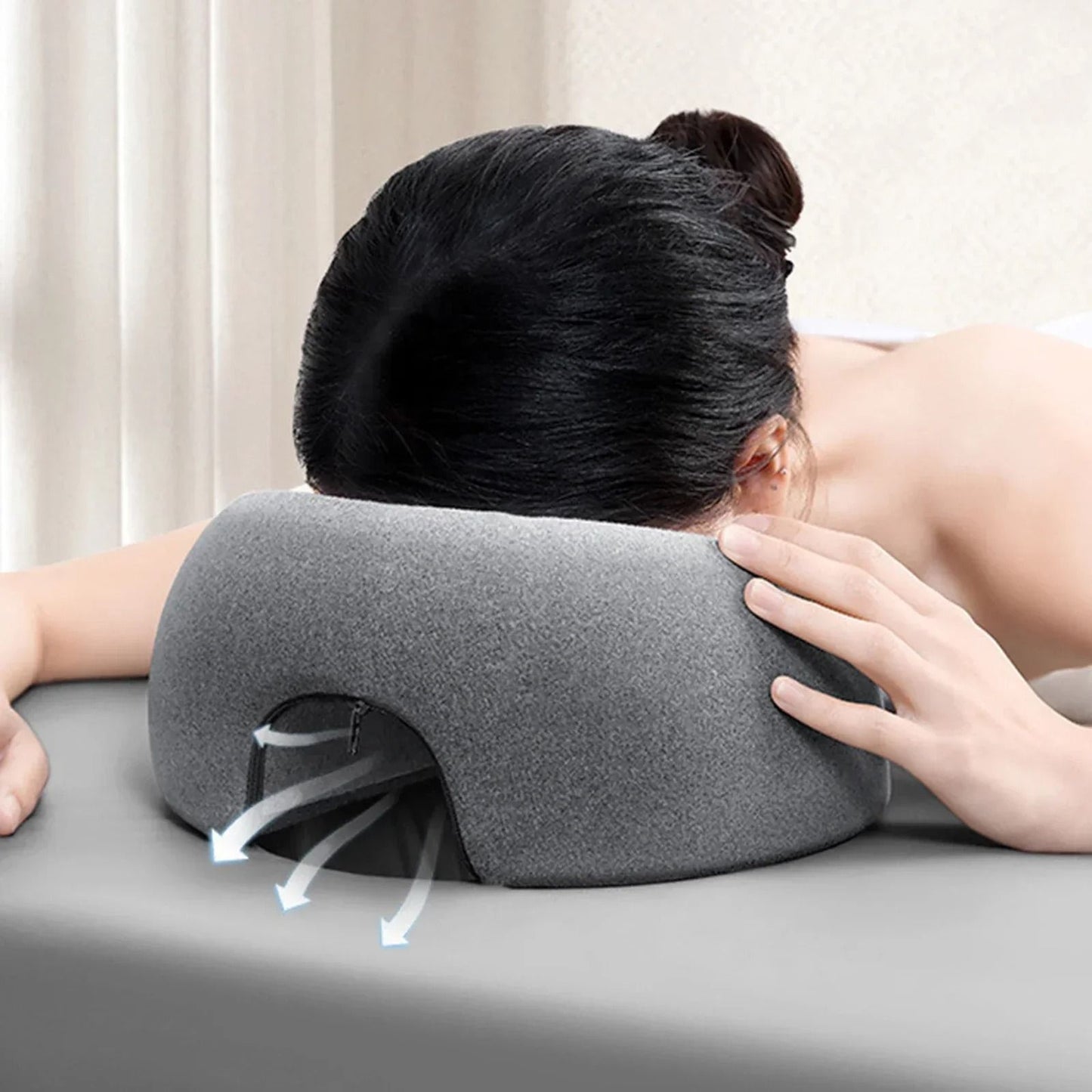 Face Down Pillow Memory Foam Desk Nap And Massage Headrest 1