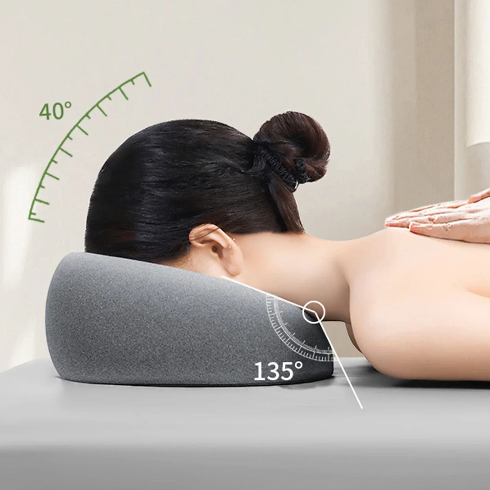 Face Down Pillow Memory Foam Desk Nap And Massage Headrest 5