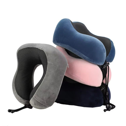 Travel Memory Foam Neck Pillow – U-Shaped Comfort for Airplanes, Cars & Office Naps