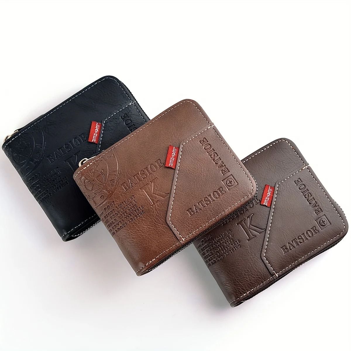 PU Wax Oil Zipper Wallet For Men With Card And Coin Organizer 3