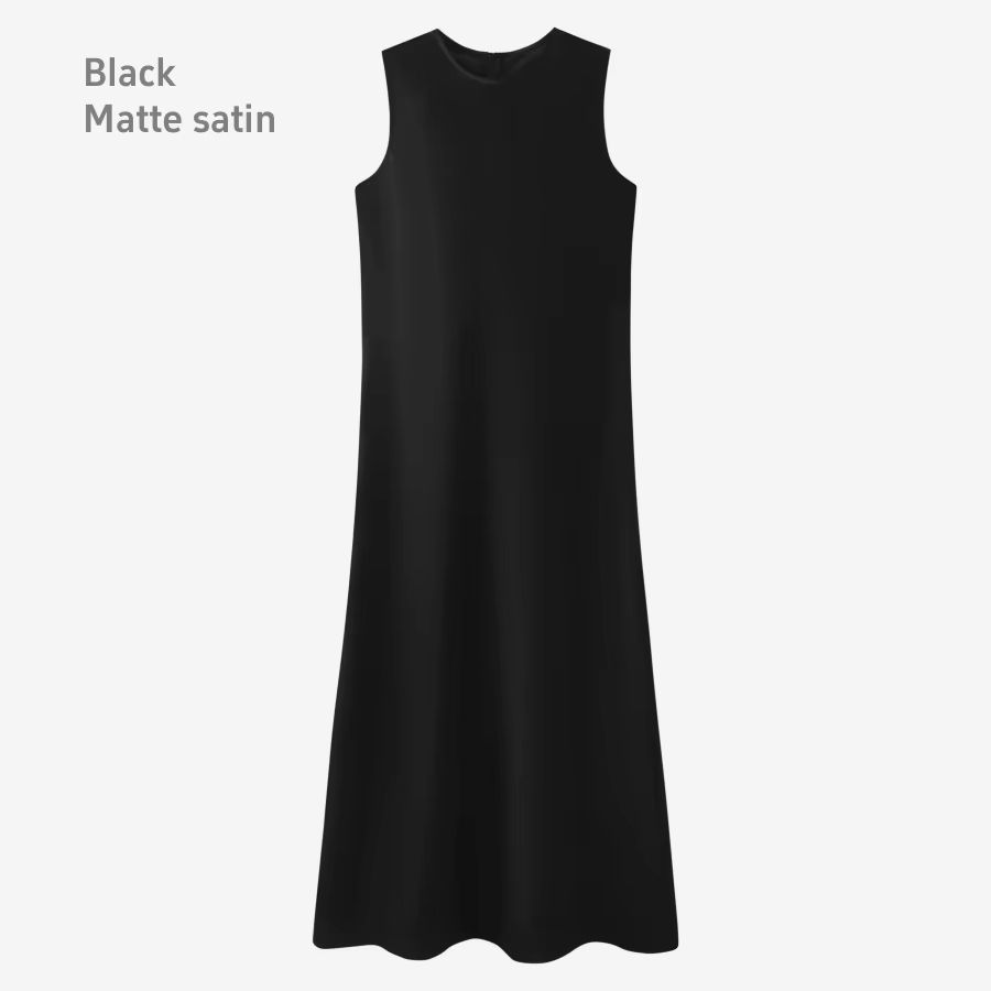 Spring Summer Satin Maxi Dress With Knitted Top  Elegant 2Piece Set For Women 10