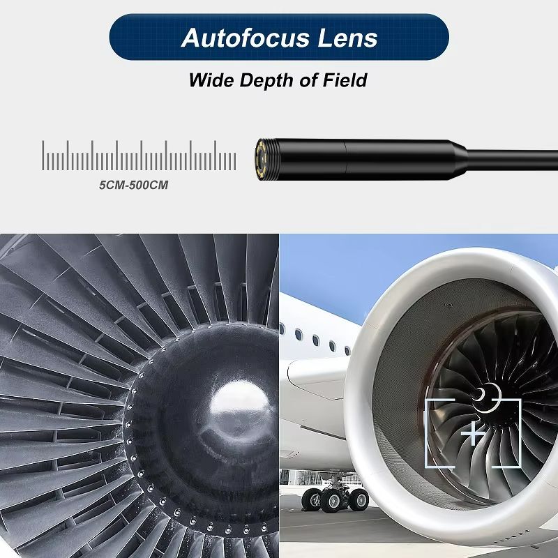 5Inch IPS Screen Industrial Endoscope Camera  HD 1080P Autofocus Borescope With Waterproof Lens Opt 12