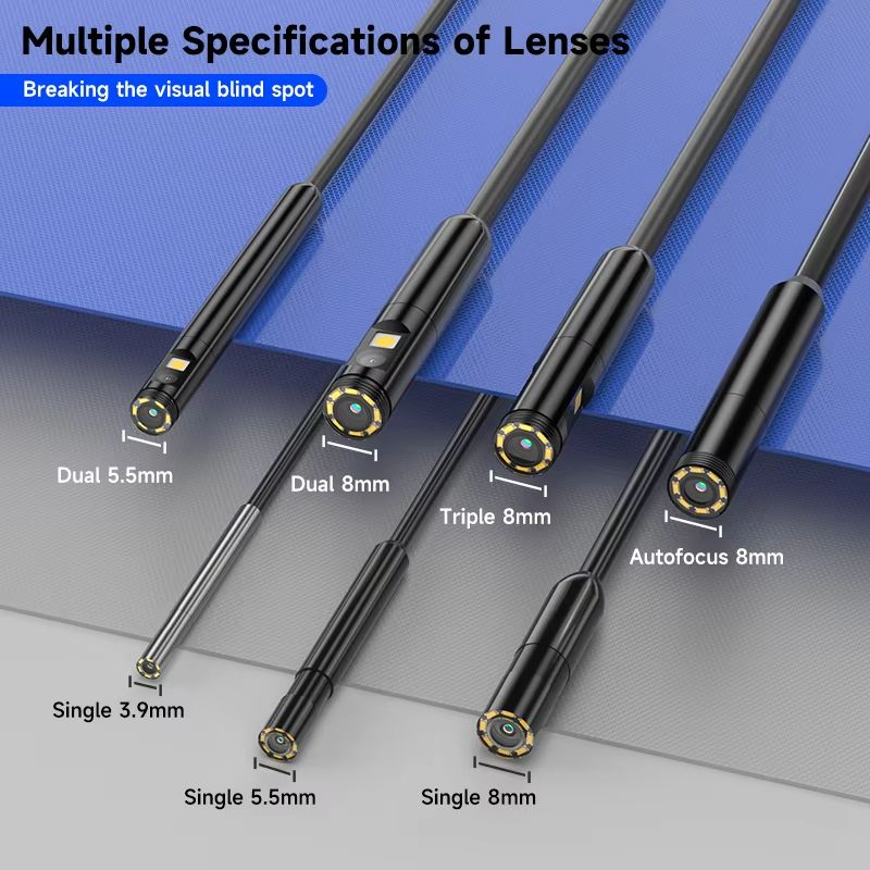 5Inch IPS Screen Industrial Endoscope Camera  HD 1080P Autofocus Borescope With Waterproof Lens Opt 2