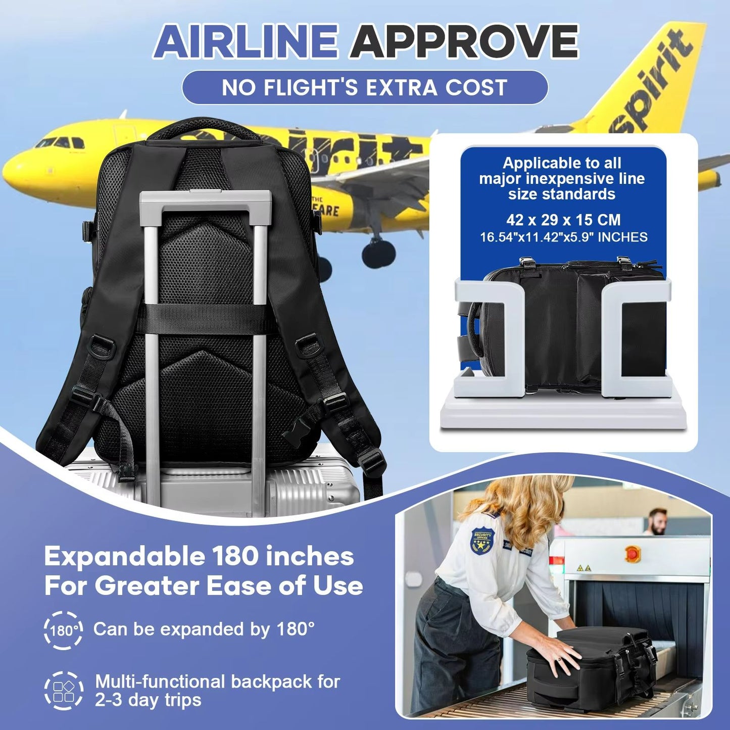 Mens Vacuum Compression Travel Backpack  Expandable 156inch Laptop Bag  Ryanair Cabin Size CarryOn 5