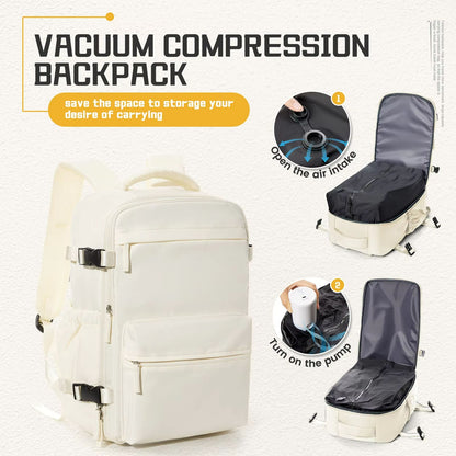 Mens Vacuum Compression Travel Backpack  Expandable 156inch Laptop Bag  Ryanair Cabin Size CarryOn 9