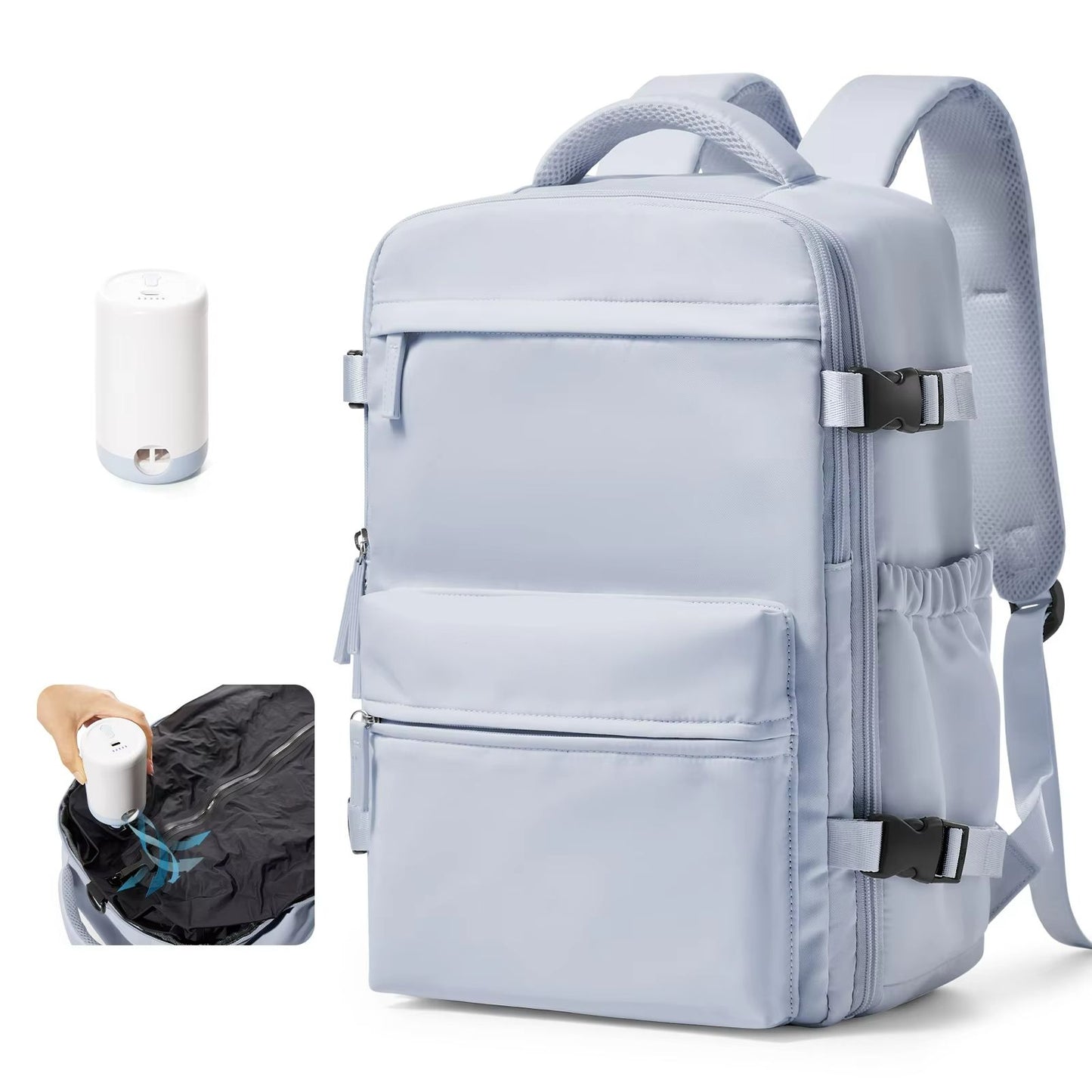 Mens Vacuum Compression Travel Backpack  Expandable 156inch Laptop Bag  Ryanair Cabin Size CarryOn 11