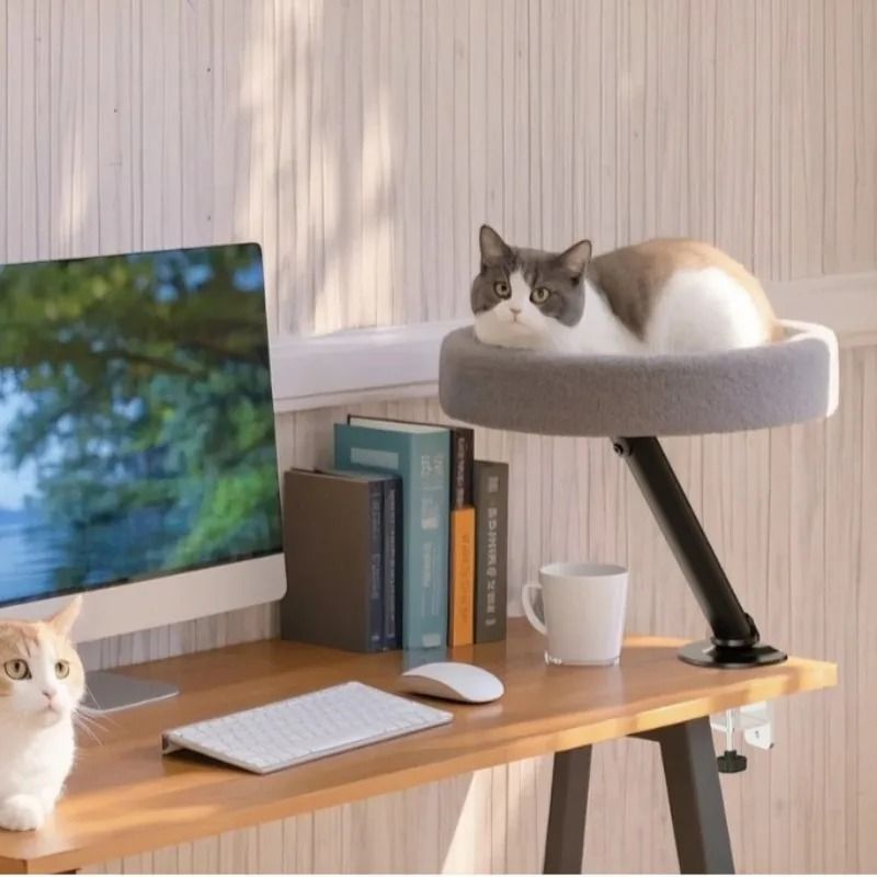 Adjustable Desktop Cat Bed With Soft Nest And Climbing Frame 1