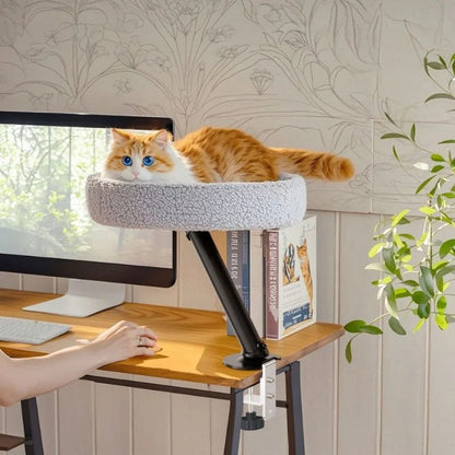 Adjustable Desktop Cat Bed With Soft Nest And Climbing Frame 3
