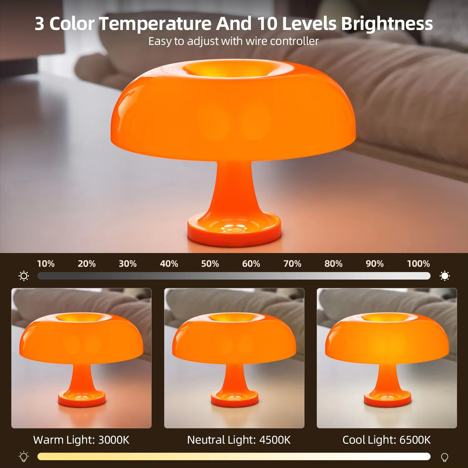 Classic Mushroom Table Lamp  Modern Bauhaus Bedside Light  Danish Designer Decorative Lamp 3