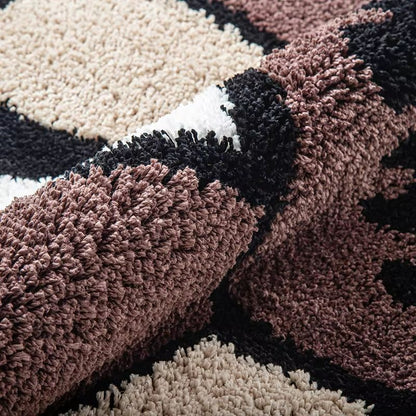 Smiley Face Tufted Rug  Retro Rainbow Fluffy NonSlip Mat For Bedroom Living Room  Bathroom 4