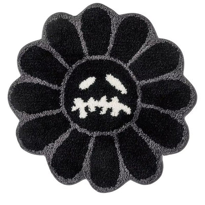Smiley Face Tufted Rug  Retro Rainbow Fluffy NonSlip Mat For Bedroom Living Room  Bathroom 7