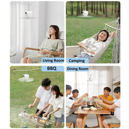 Portable Camping Ceiling Fan With Light  Rechargeable 8000mAh Wireless Tent Fan With Remote Control 4