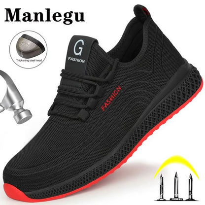Breathable Steel Toe Work Shoes – Lightweight Puncture-Proof Safety Sneakers for Men & Women