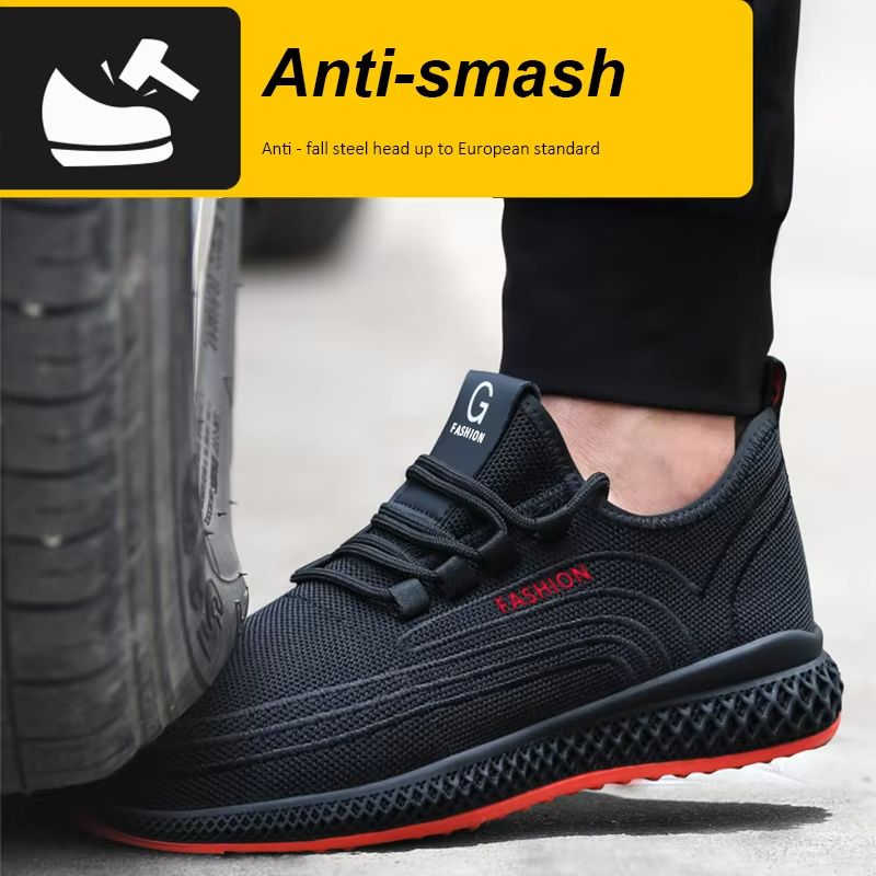 Breathable Steel Toe Work Shoes  Lightweight PunctureProof Safety Sneakers For Men  Women 2