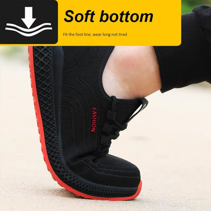 Breathable Steel Toe Work Shoes  Lightweight PunctureProof Safety Sneakers For Men  Women 5