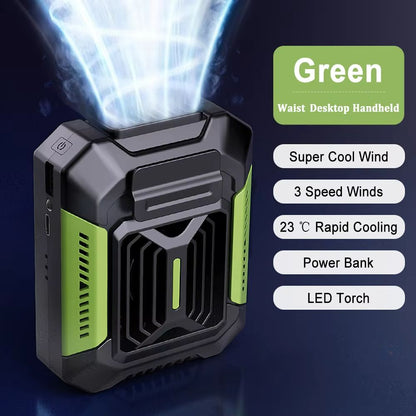 Portable Waist Clip Fan With LED Light  USB Rechargeable Mini Hanging Neck Fan  Power Bank For Outd 6
