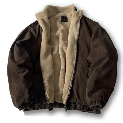 Mens Polar Fleece Winter Jacket Warm Thick Vintage Streetwear Style 5