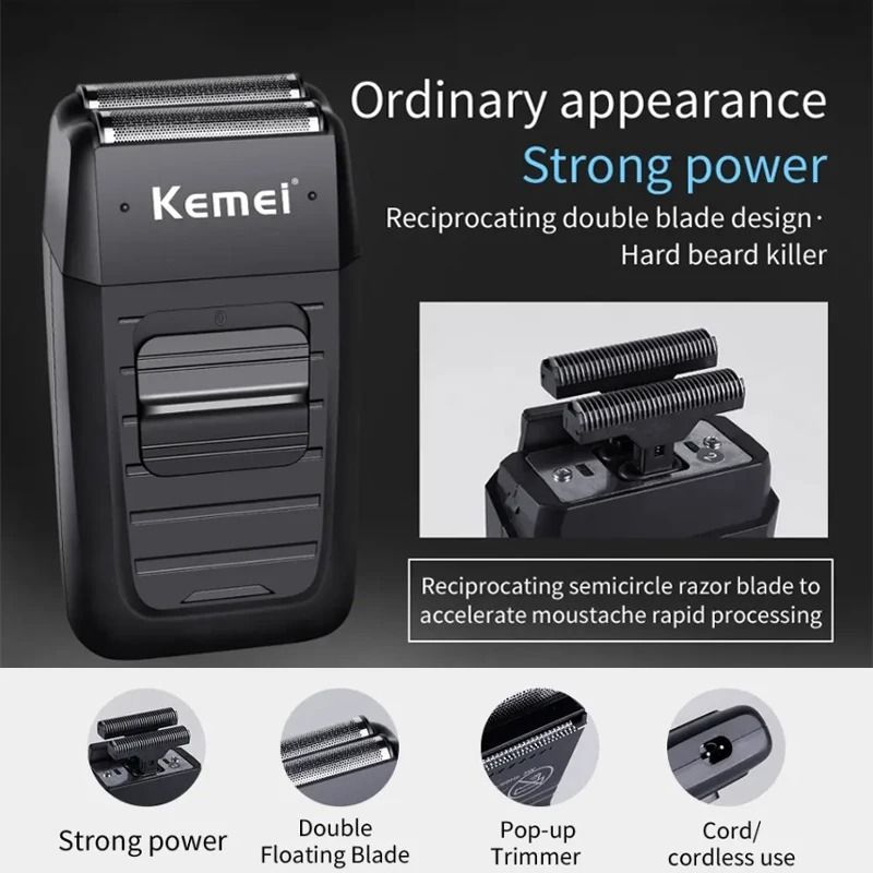 Professional Mens Hair Clipper Kit Rechargeable Electric Trimmer And Shaver 4