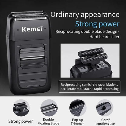 Professional Mens Hair Clipper Kit Rechargeable Electric Trimmer And Shaver 4