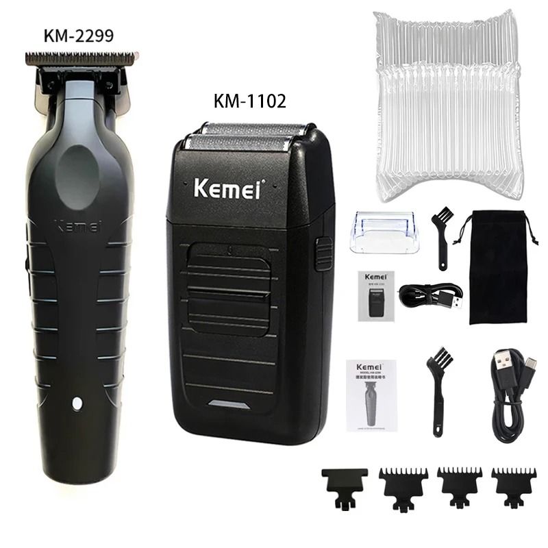 Professional Mens Hair Clipper Kit Rechargeable Electric Trimmer And Shaver 6