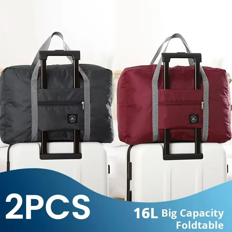 2-Pack Foldable Travel Duffel Bag – Lightweight Carry-On Weekender, Overnight, Gym, and Hospital Tote for Women & Men