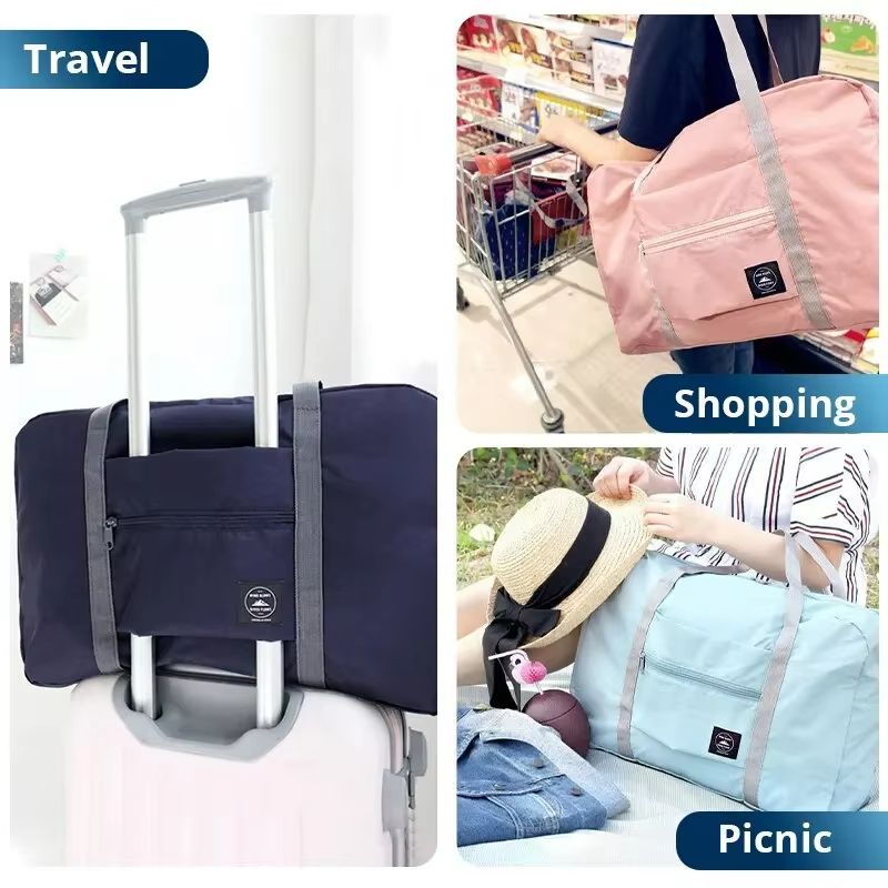 2Pack Foldable Travel Duffel Bag  Lightweight CarryOn Weekender Overnight Gym And Hospital Tote For 4