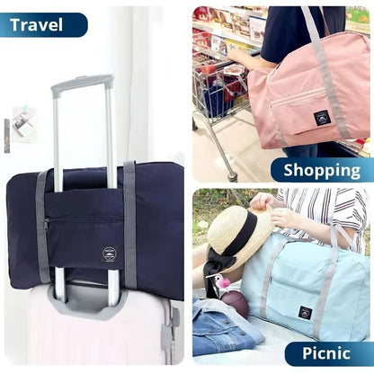 2Pack Foldable Travel Duffel Bag  Lightweight CarryOn Weekender Overnight Gym And Hospital Tote For 4