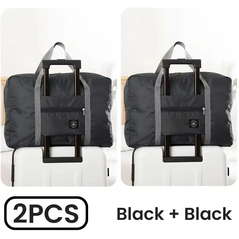 2Pack Foldable Travel Duffel Bag  Lightweight CarryOn Weekender Overnight Gym And Hospital Tote For 7