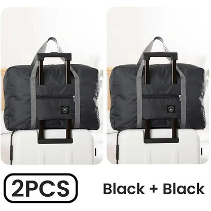 2Pack Foldable Travel Duffel Bag  Lightweight CarryOn Weekender Overnight Gym And Hospital Tote For 7