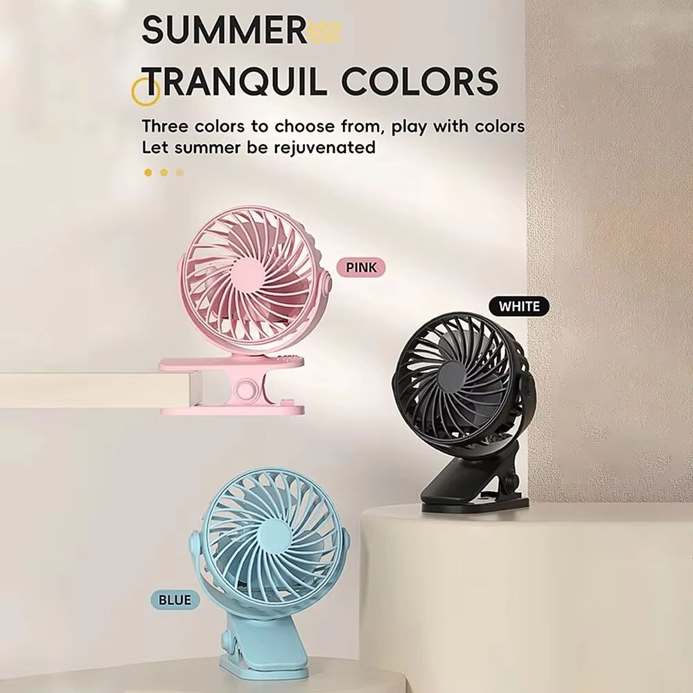 Rechargeable 720 Rotating Clip Fan With Nightlight  Portable Small Fan For Home Office Dorm And Out 3