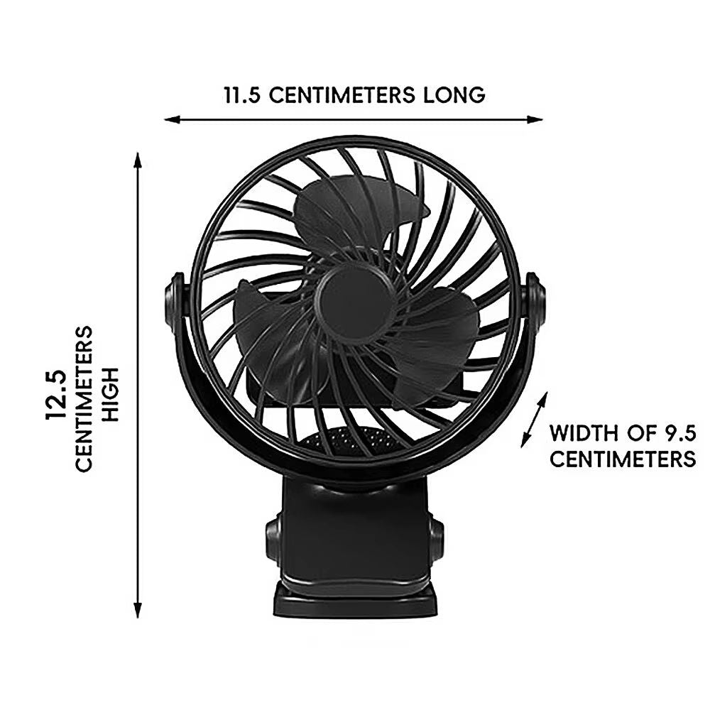 Rechargeable 720 Rotating Clip Fan With Nightlight  Portable Small Fan For Home Office Dorm And Out 5