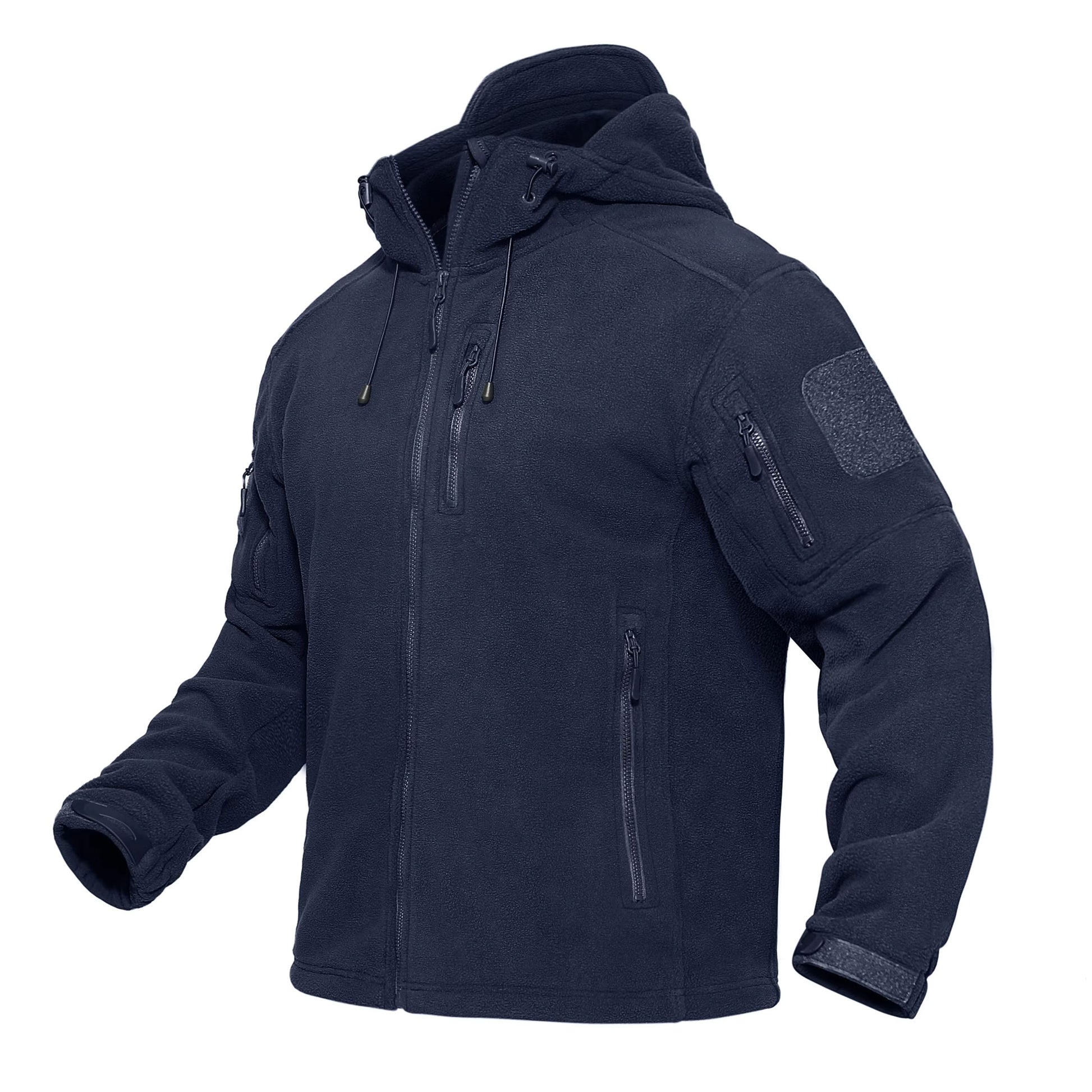 TACVASEN Mens Fleece Jacket With Hood  FullZip Outdoor Windproof Warm Work Coat For Spring And Wint 10