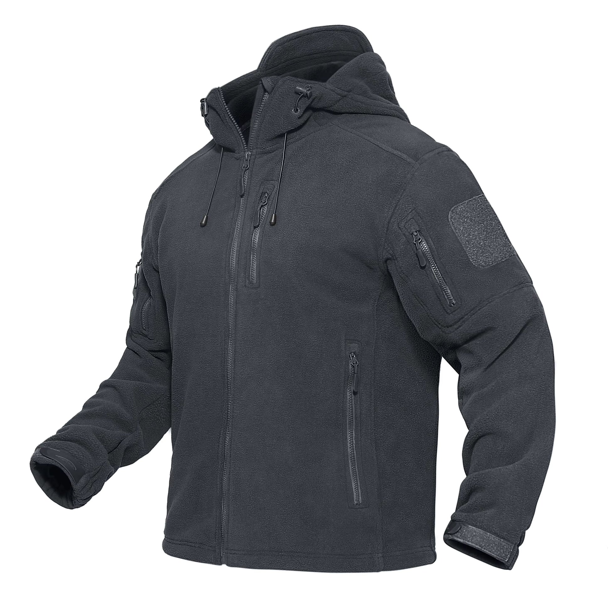 TACVASEN Mens Fleece Jacket With Hood  FullZip Outdoor Windproof Warm Work Coat For Spring And Wint 8