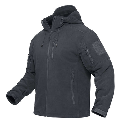 TACVASEN Mens Fleece Jacket With Hood  FullZip Outdoor Windproof Warm Work Coat For Spring And Wint 8