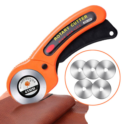 Rotary Cutter Leather Cutting Tool, Fabric Circular Blade Knife for DIY Sewing, Quilting, Patchwork Crafts