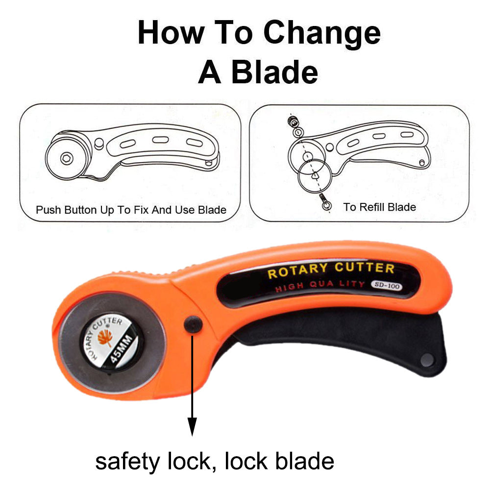 Rotary Cutter Leather Cutting Tool Fabric Circular Blade Knife For DIY Sewing Quilting Patchwork Cr 2